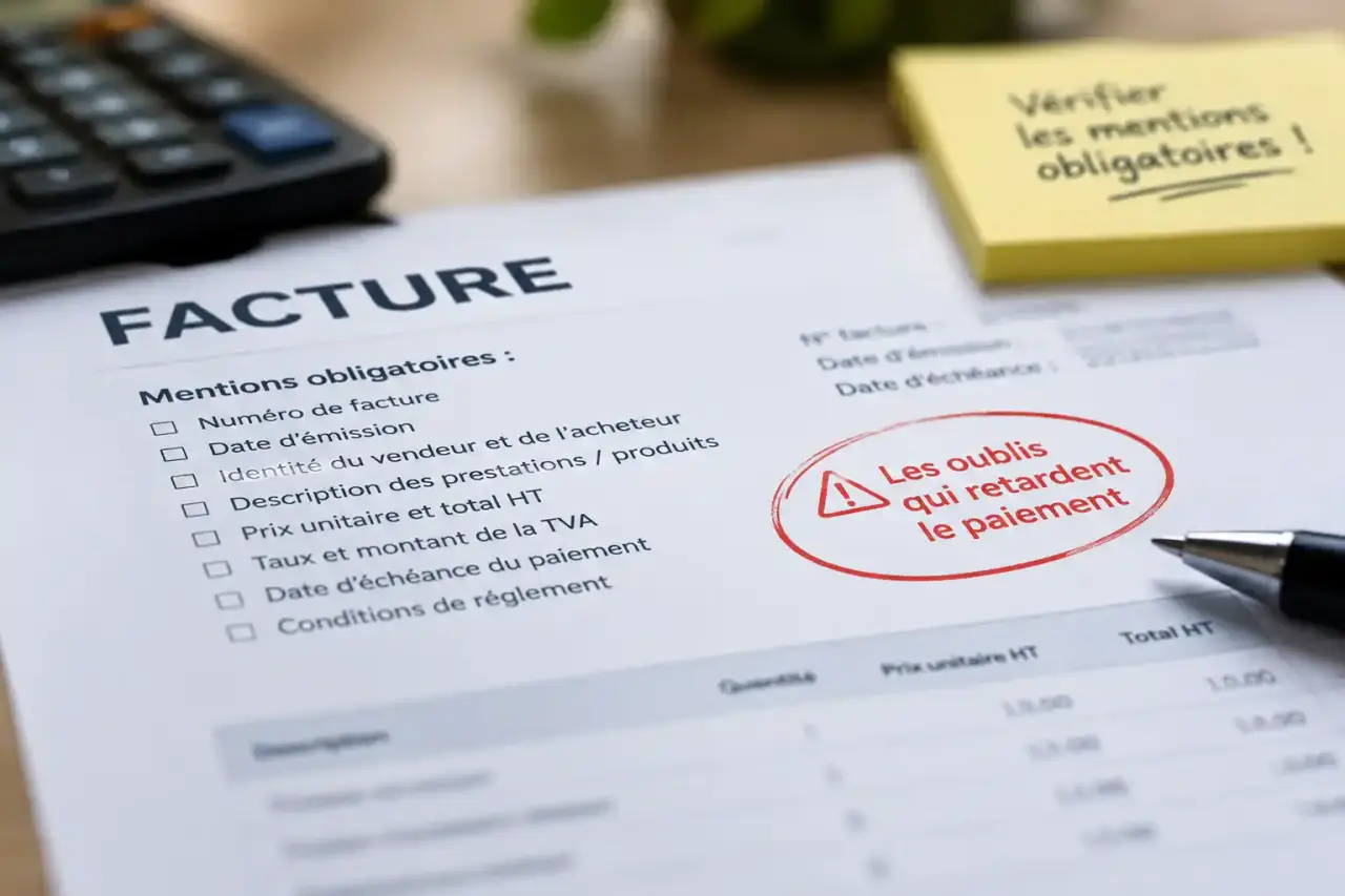 Mentions obligatoires sur factures : les oublis qui retardent le paiement