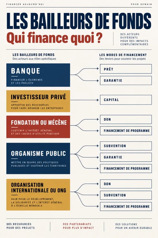 Bailleurs de fonds définition et principaux types de financeurs
