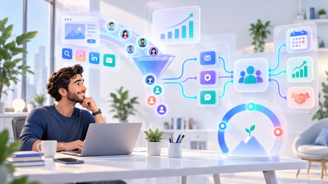 Entrepreneur pilotant un système automatisé de génération de leads